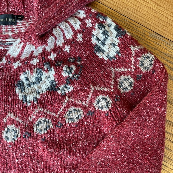 One in One Two-Way Zipper Wool Knit Jacket Size Small - Picture 3 of 12